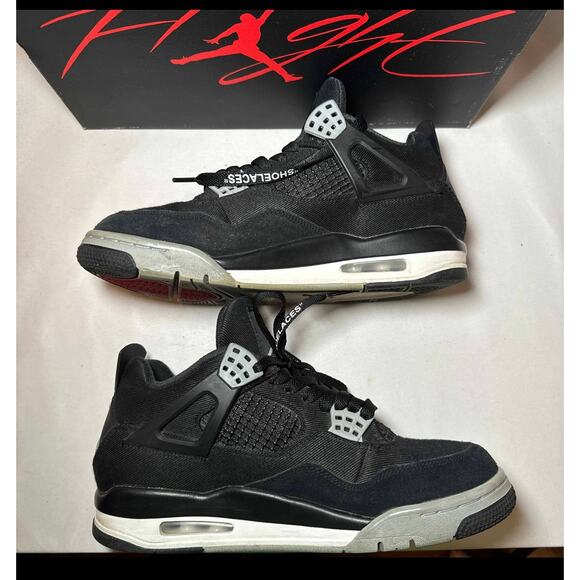Size 8 - Air Jordan 4 Retro SE Black Canvas Men's Shoes Ships Now - Picture 3 of 11